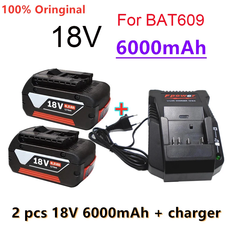 

2022 original novo 18v 6000mah bateria de íon de lítio é 18v 6.0ah bateria de backup, e a substituição portátil bat609
