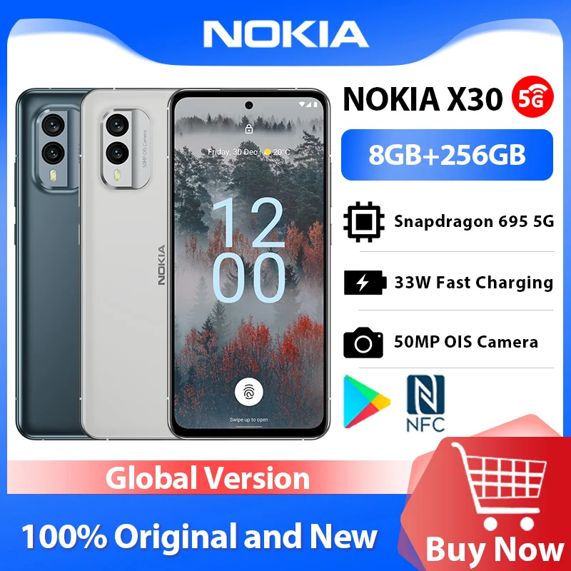 Global Version Nokia X30 5G Smartphone 8GB 256GB eSIM NFC 50