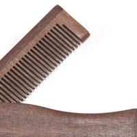 folding beard combs for men natural sandalwood beard mustache hair comb salon barber hairdressing styling tool