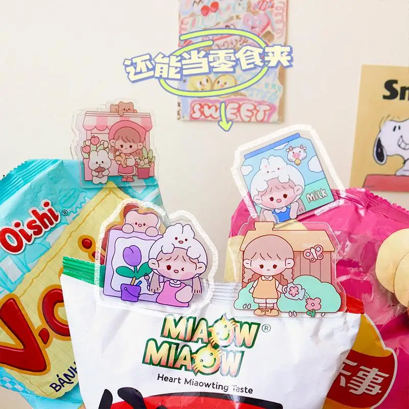 Милые акриловые папки для файлов Kawaii девочек зажим книг мультяшное руководство