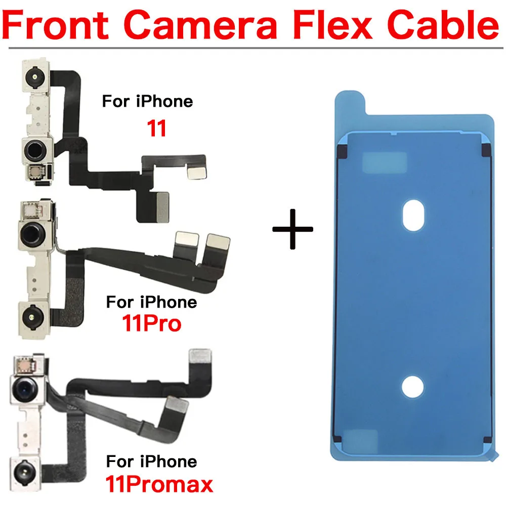 

Гибкий кабель фронтальной камеры для iPhone 11 11Pro Max с водонепроницаемым стикером для экрана Запасные части