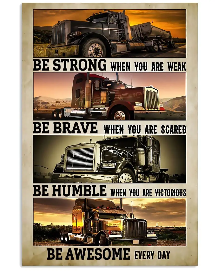 JIUFOTK грузовик водитель ретро металлические знаки будьте сильными когда вы слабые