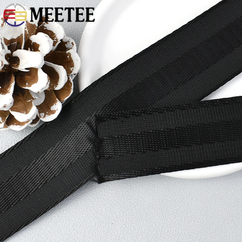 2/5/10 м 25-50 мм черная полиэфирная нейлоновая лента для ремня рюкзака ошейника