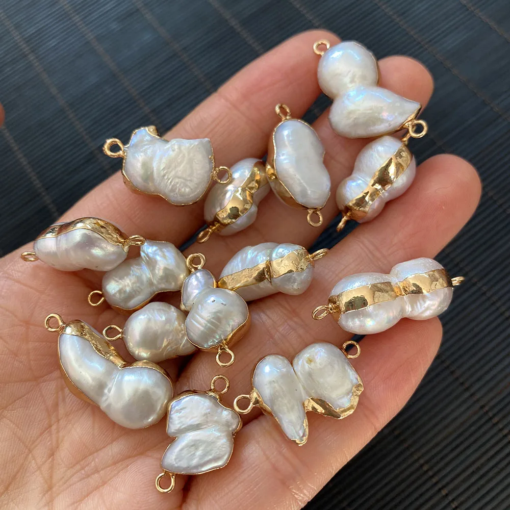 

Natural Irregular Gourd Freshwater Pearl Charm Pendant Fashion Accessories Necklace Earrings Handmade Jewelry DIY Gift 2pcs/lot