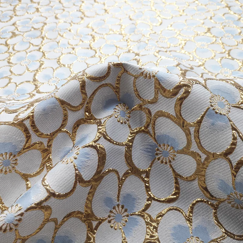 Жаккардовая ткань с золотой шелковой парчой маленькое платье цветочным рисунком