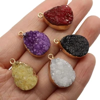 natural stone drop shape crystal pendant 15x24mm amethyst charm fashion color jewelry making diy necklace earring accessories