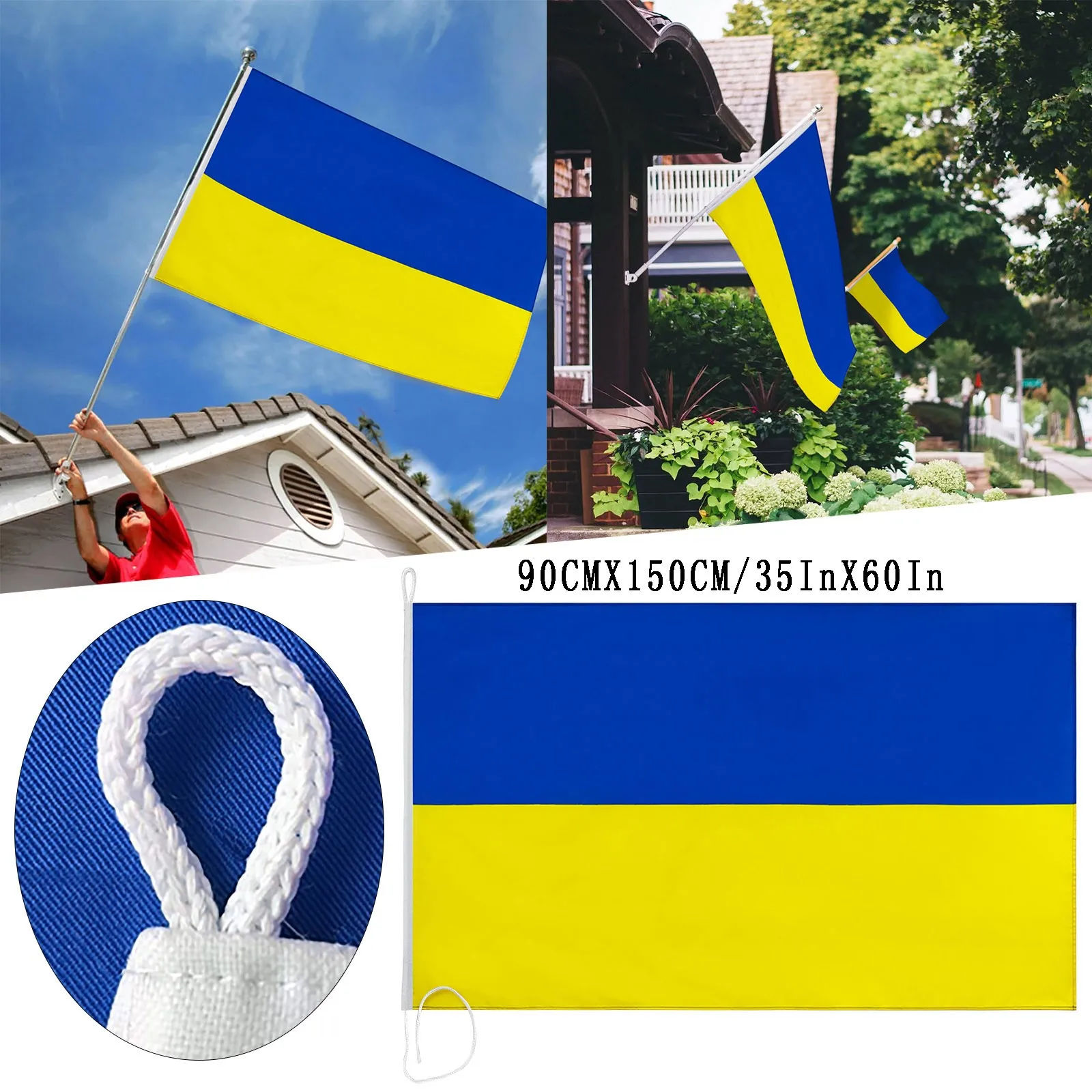 

Украинский флаг (150x9 0 см/3x5 футов), круглый внутренний баннер для сада, украинский флаг, настенный подвесной Садовый флаг, знак, баннер