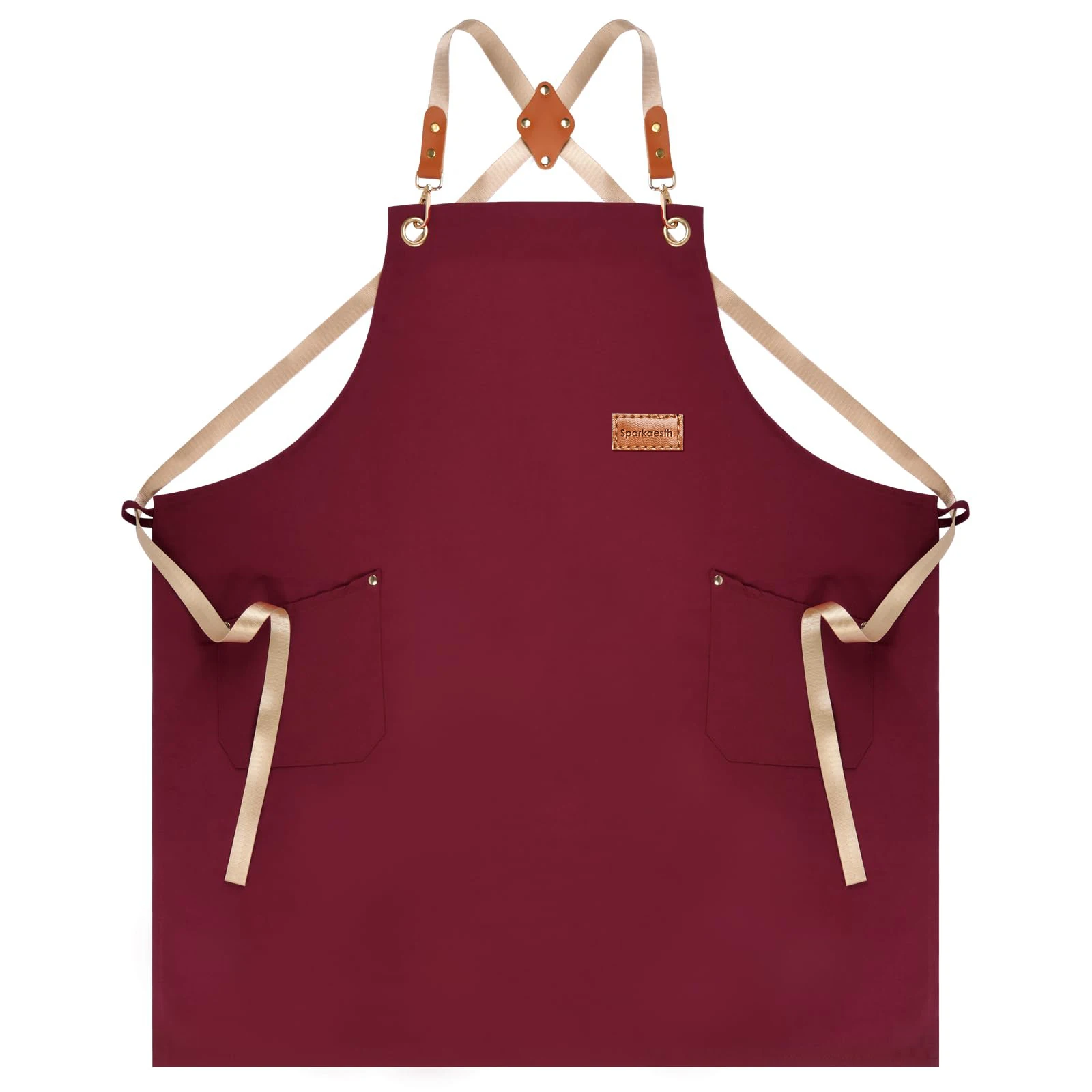 

Sparkaesth фартук шеф-повара, водонепроницаемый фартук, регулируемый Фартук с 2 карманами для мужчин и женщин