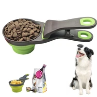 folding pet bowl portable silicone travel bowl for small medium dogs sealing clip sealing spoon outdoor food water feeding