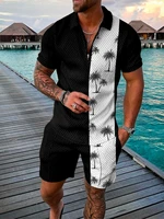 new fashion polo shirts for men summer streetwear 3d printed polos suit short 2 sets tracksuit sweatshirt quick drying clothes