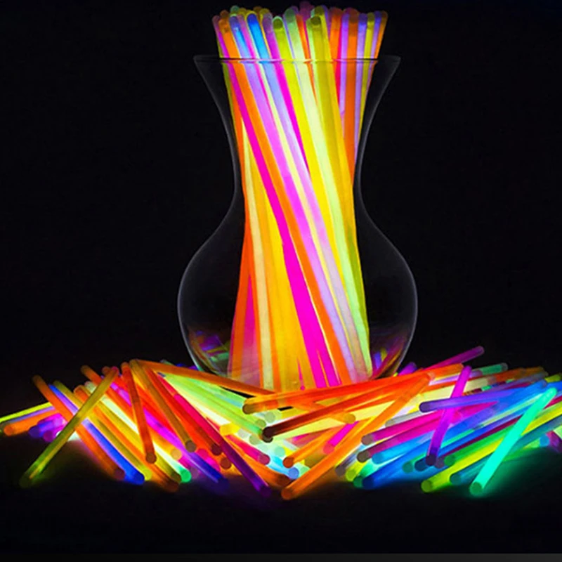

50Pcs Party Fluorescence Bracelets Glow Light Safe Sticks Colorful Glowstick Luminous Necklace Neon Birthday Party Decoration