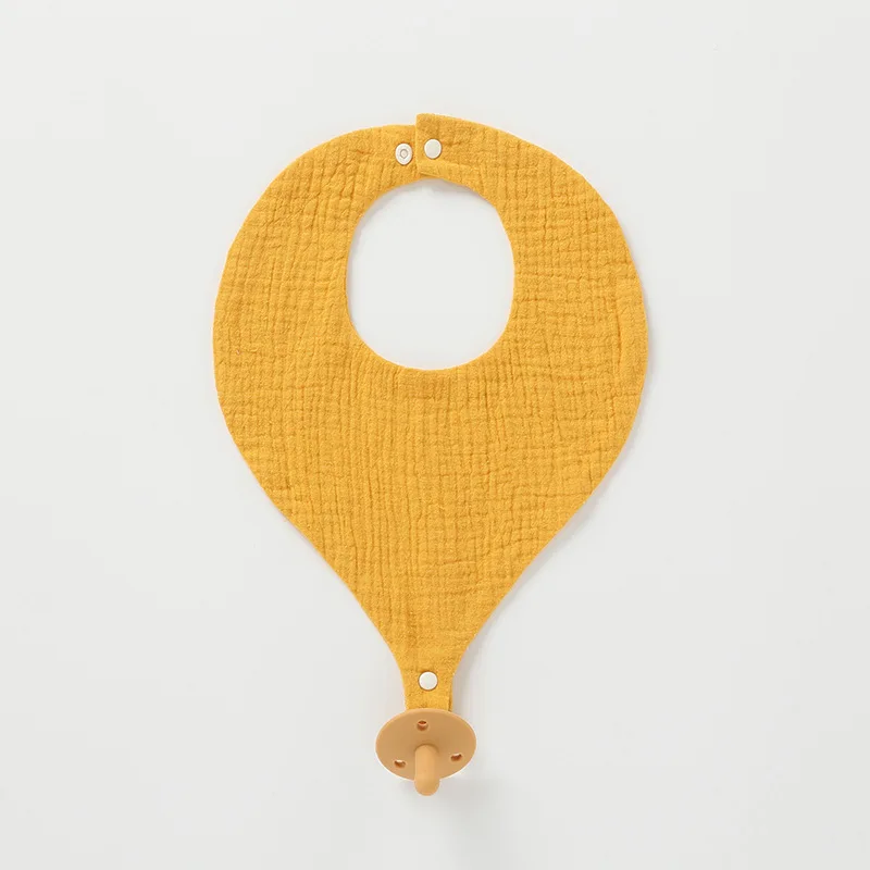 2PC New Design Cotton Gauze Baby Bibs Newborn Soft Saliva Towel Breathable Brup Cloth Bebe Bavoirs Adjustable Bib With Pacifier - купить по