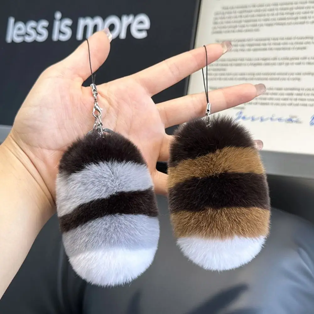 Брелок с хвостом кролика Рекса пушистое мягкое украшение брелок из кроличьего