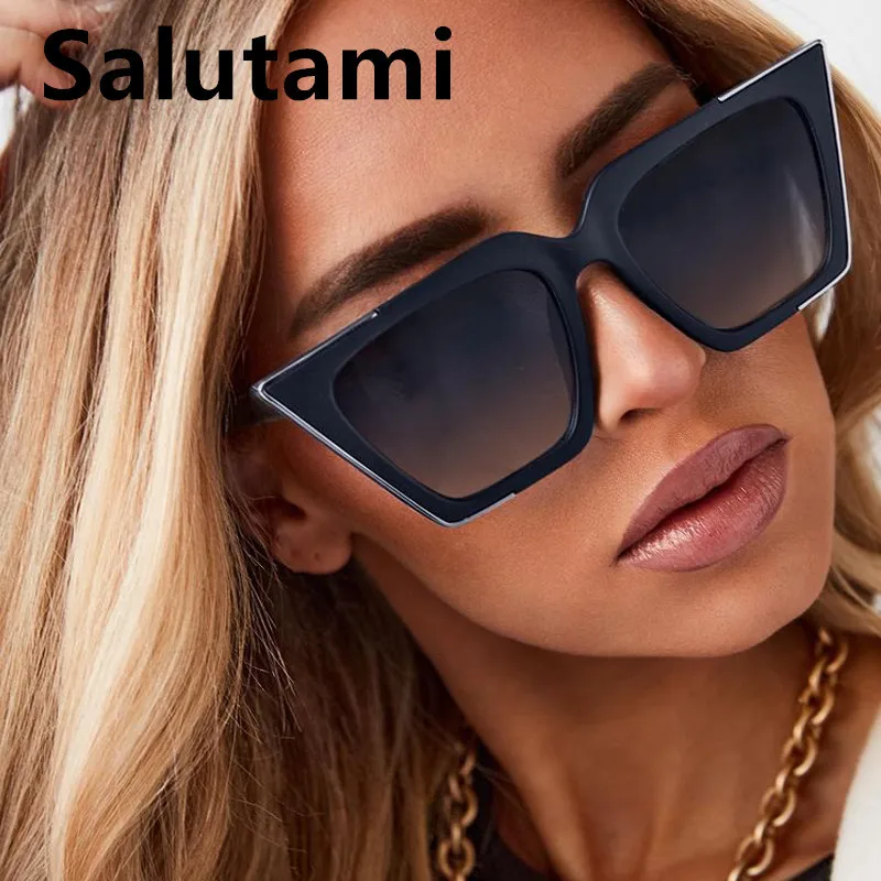 Очки солнцезащитные женские кошачий глаз Модные Винтажные большие квадратные
