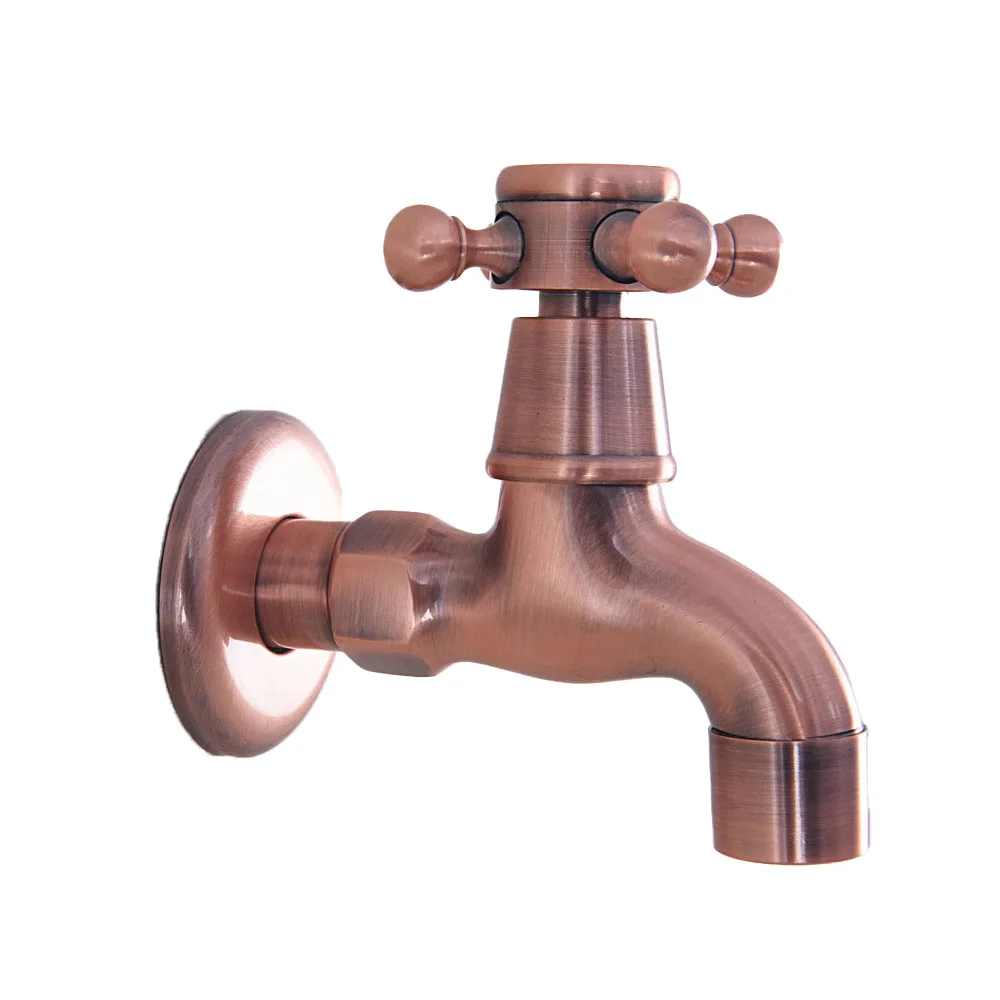 Настенный смеситель с крестовой ручкой старинный кран для раковины и бассейна