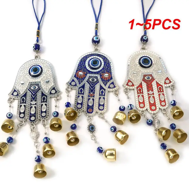 

1~5PCS Iron Geometric Pattern Wall Hanging Wind Chime Art Crafts Fatima Hand Blue Eye Ornaments Meditation Yoga Healing Home