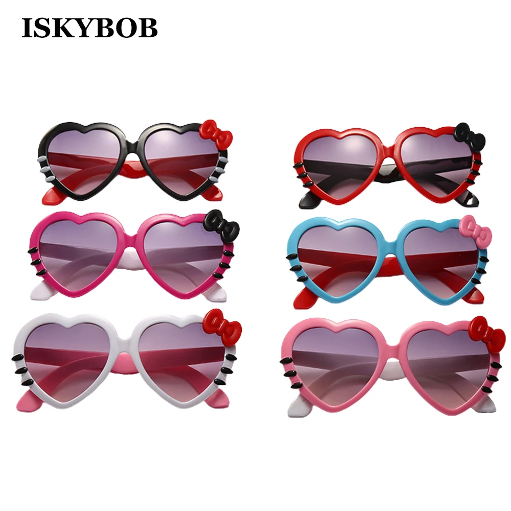

1 Pc 2022 New Kids Heart Shaped Sunglasses Girl Brand Fashion Glasses Boy Baby Sun Glasses Cute Eyewear Retro Children's Glasses