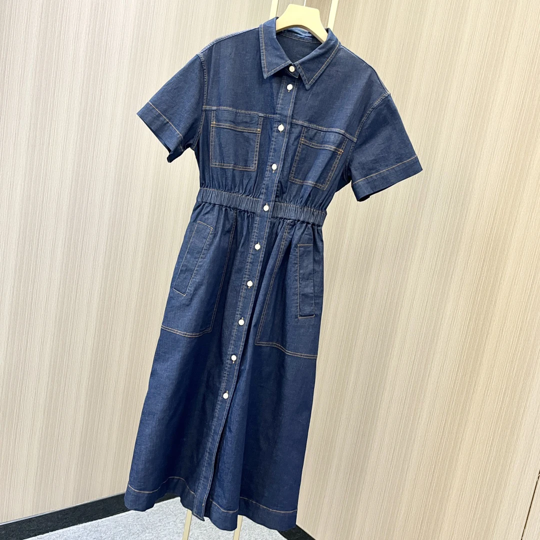 

2023 Vintage lapel denim skirt, waist, hide flesh, slimming