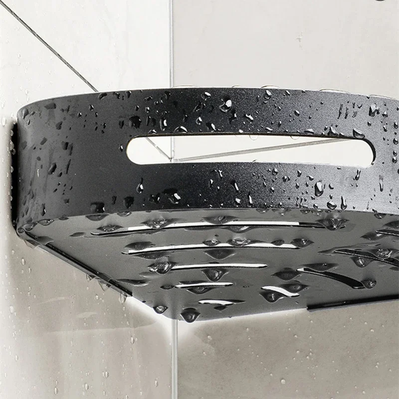 Полки-органайзеры для ванной комнаты Настенный алюминиевый стеллаж хранения 1/2