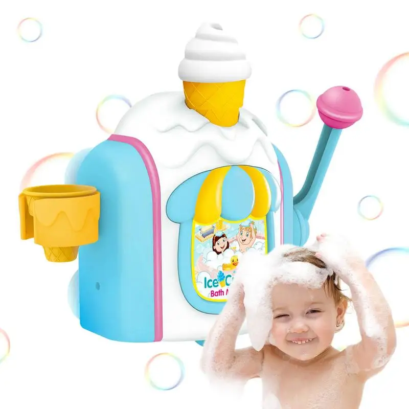 

Bubble Ice Cream Maker Bath Toy Foam Bath Maker Toy Bubble Bath Maker With 4 Ice Cream Cones Bubble Machine Shower Bathtub Bath