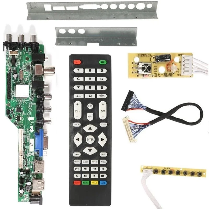 Универсальный комплект чековых устройств 3663, плата драйвера контроллера телевизора, цифровой сигнал Φ DVB-T, универсальное обновление ЖК-экрана 3463A с Lvds