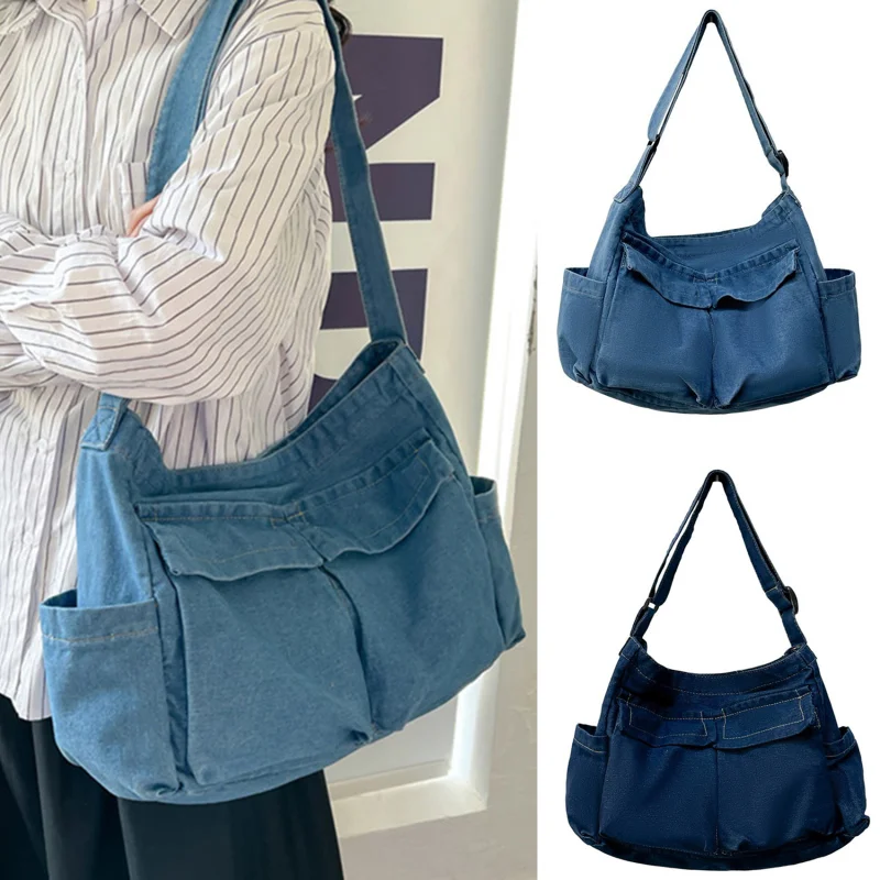 

Women's Bag Blue Literary Shoulder Bag Female Fashion College Student Class Endorsement Bag New Crossbody Bag For Ladies