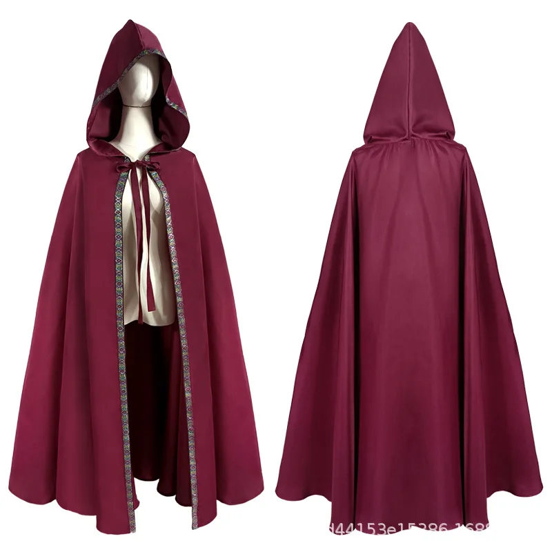 Костюмы для косплея на Хэллоуин с капюшоном накидки принтом Луны средневековая