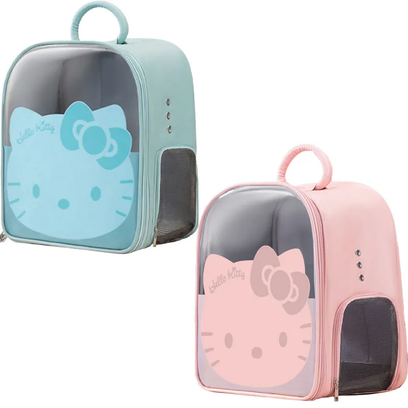 

40CM Sanrios Kawaii Anime Hello Kittys Bag Going Out Portable Pet School Bag Cat Backpack Cage Space Capsule Cat Box Pet Supplie