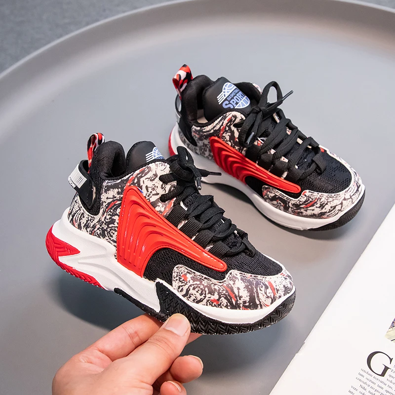 

2022 New Kids Basketball Shoes Boy Designer Teenager Sneakers for Boys Non-Slip Gym Shoes Kids Comfortable Child Sport Shoe