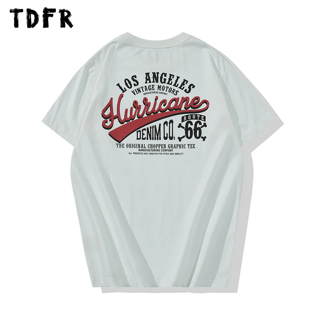 

Motorcycle Print Short Sleeve T-shirt Mens Summer Retro Casual Biker Back Printed Crew Neck Half-Sleeve Tshirt Men