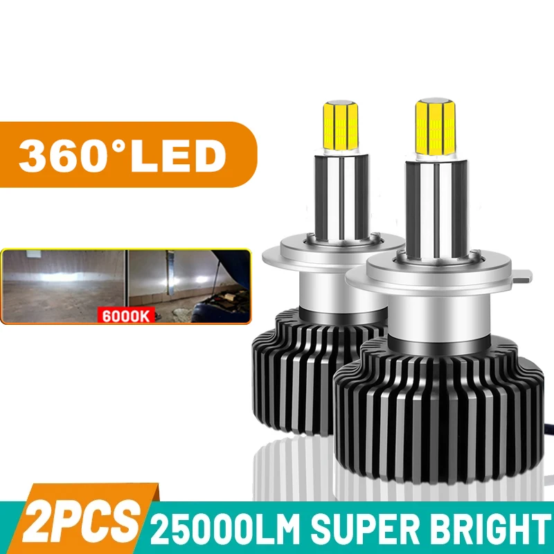

H7 H4 светодиодные фары Canbus 360 H1 25000LM 6 сторон HB3 HB4 9012 Led H11 H8 9006 9005 автомобильные лампы диодные противотуманные фары для авто 6000K 12V