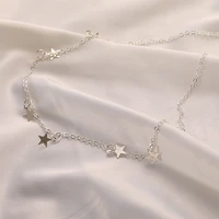 fashion simple temperament five star pendant necklace clavicle chain jewelry choker gold necklace statement necklace