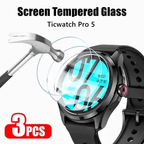 Закаленное стекло для TicWatch Pro 5 / 3 Ultra / GTX/2, Защитная пленка для экрана 9H HD, 3 шт.