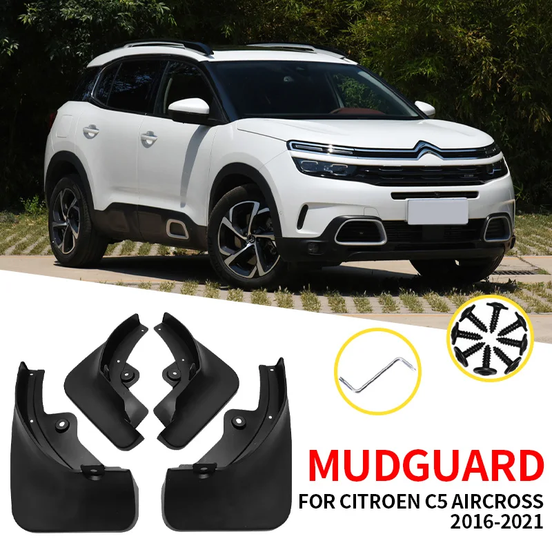 Car Mud Flaps For Citroen C5 AIRCROSS 2016-2021 Soft Plastic Mudguards Splash Guards Fender Mudflaps Decorative Accessories