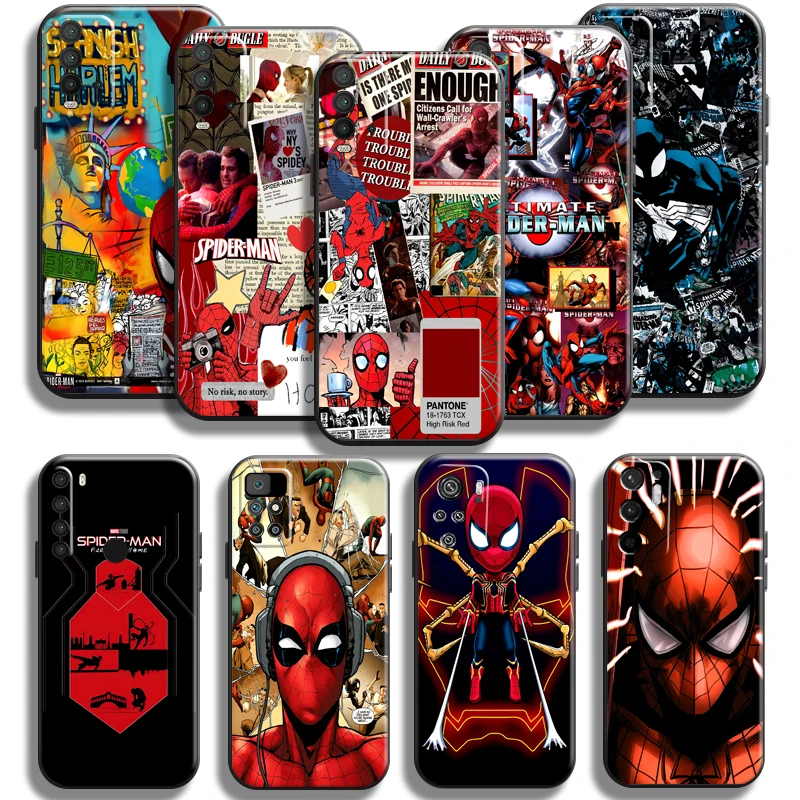 

New Avengers Spiderman For Xiaomi Redmi Note 11 11S 11T 10 10S 10T 9 9S Pro Plus 5G Phone Case Redmi 10 9 9T 9A 9C Carcasa