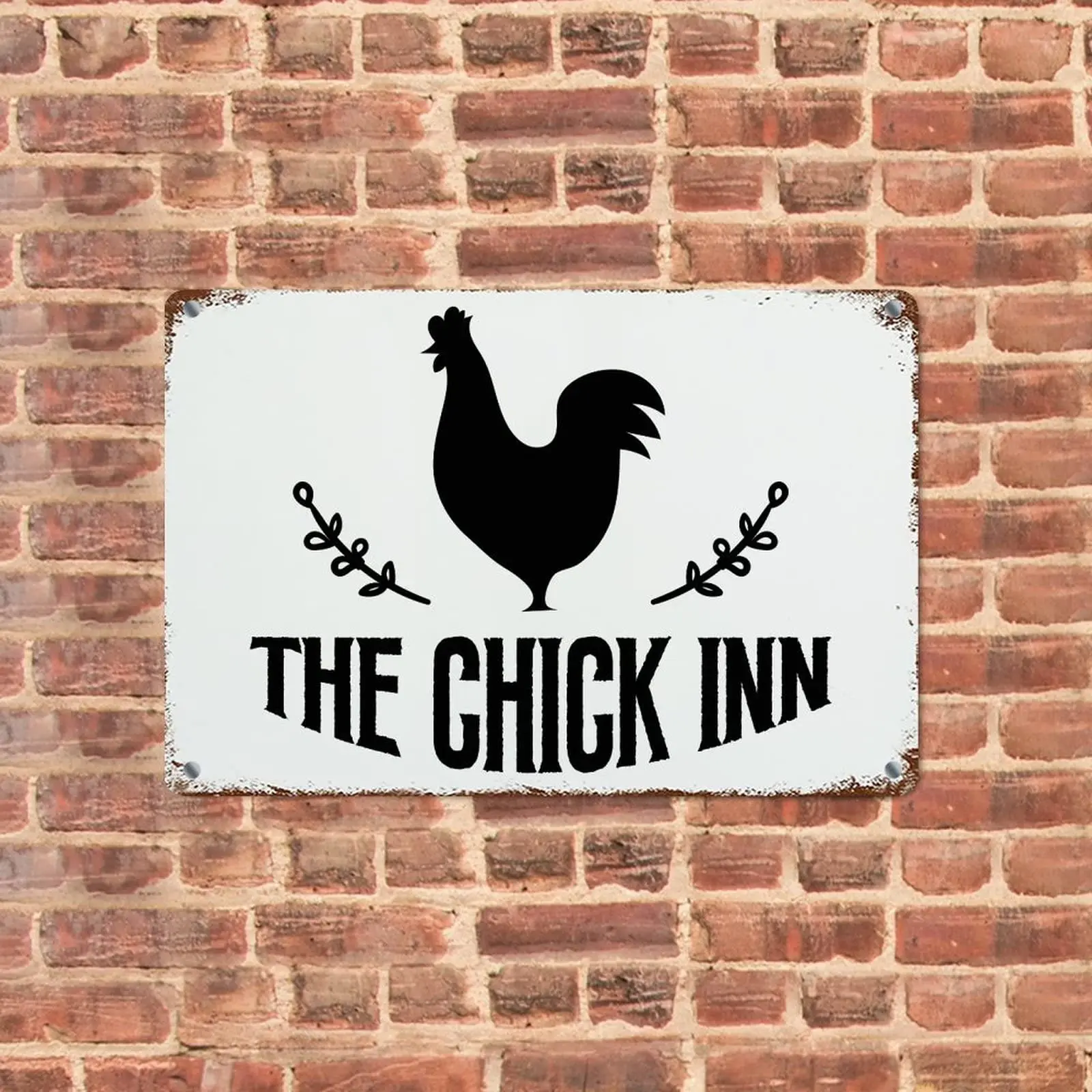 LUIJORGY любовь Цитата металлический знак с надписью цыпленок ИНН Дерево Зерно