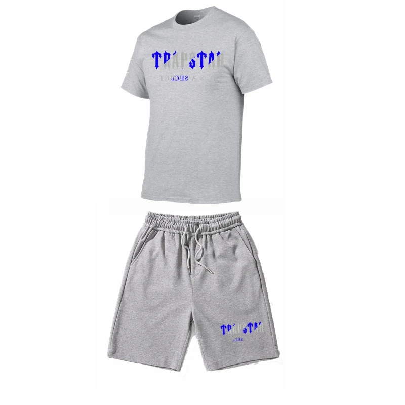 2022 New TRAPSTAR Tracksuit Set Men T Shirt+Shorts Summer Sportswear Jogging Pants Streetwear Harajuku Tops Short Sleeve Suit images - 6