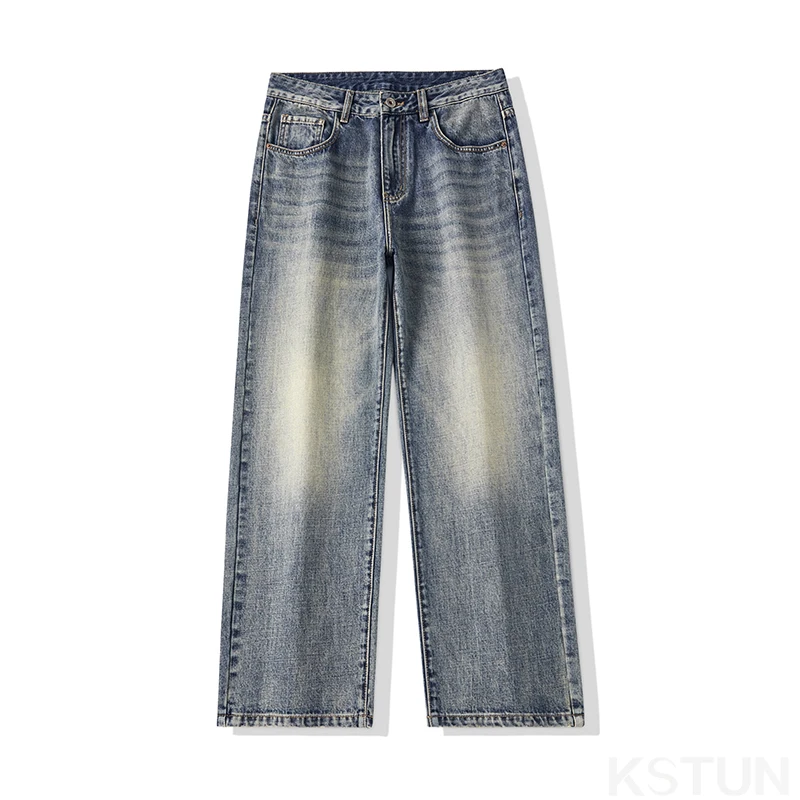 Мешковатые брюки KSTUN мужские джинсы с широкими штанинами Свободные повседневные