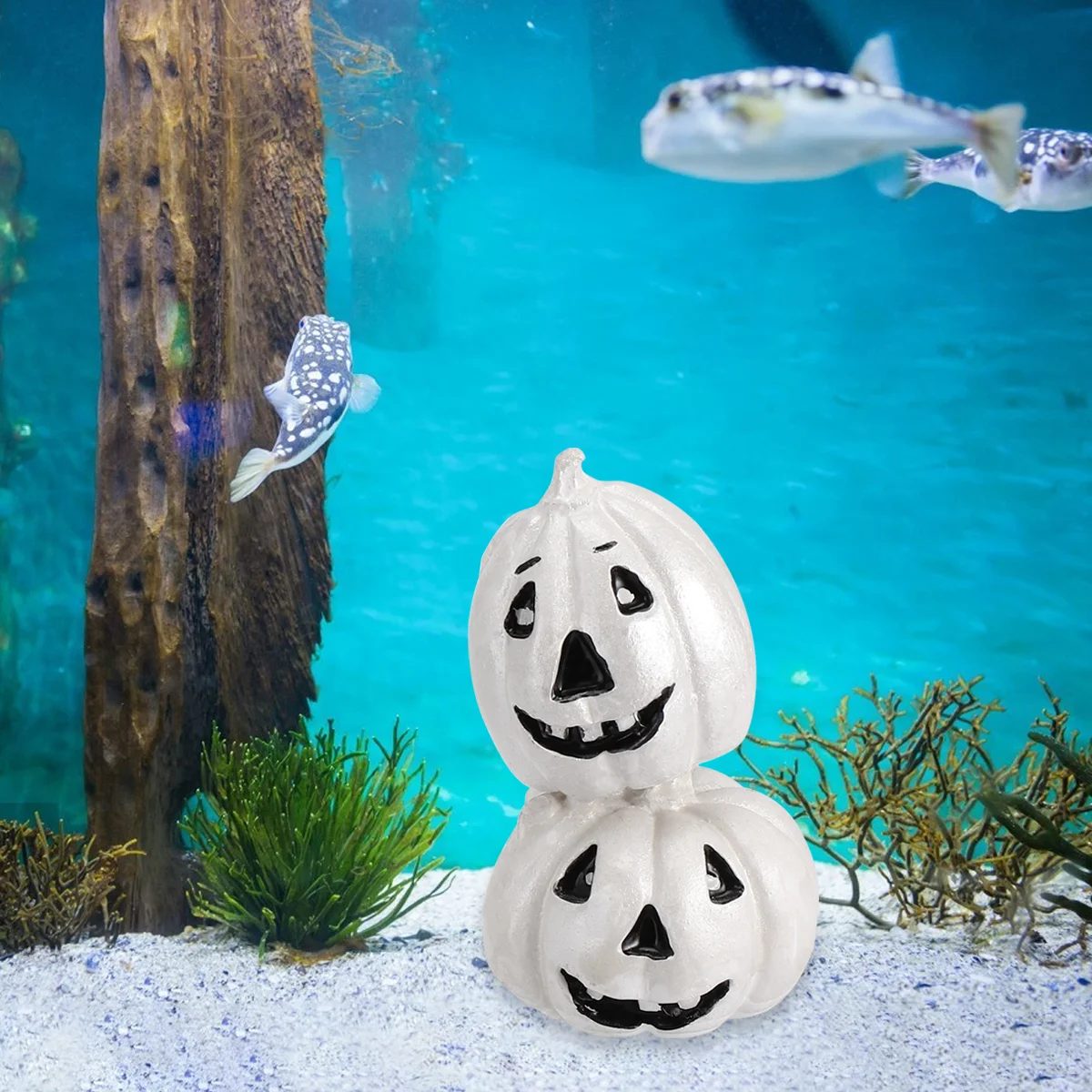 

Fish Aquarium Tankdecoration Pumpkin Decor Ornament Shelterminiature Figurine Furniture Pendant Halllloween Hideout Table Mini