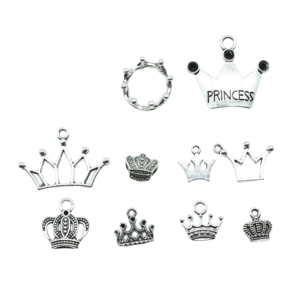 20 шт. Коронные подвески Античного серебра для браслетов Имперский изготовления ювелирных изделий.
