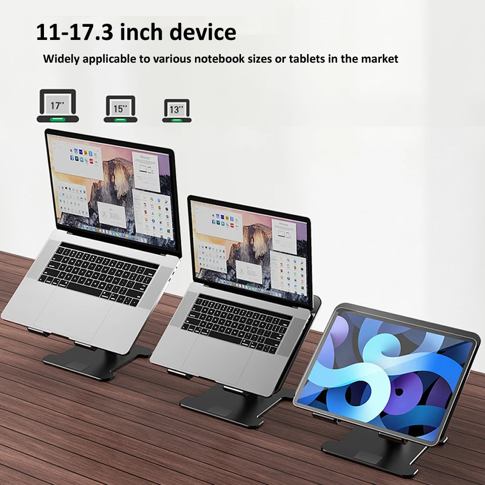 

Laptop Stand Adjustable 360 Rotatable Hollow out Desk Laptop Holder Aluminum Load 10kg Bracket for Laptop Macbook Tablet