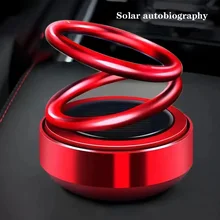 Car Aromatherapy Decoration Solar Rotating Ornaments Double Ring Suspension Creative Car Interior Decorations