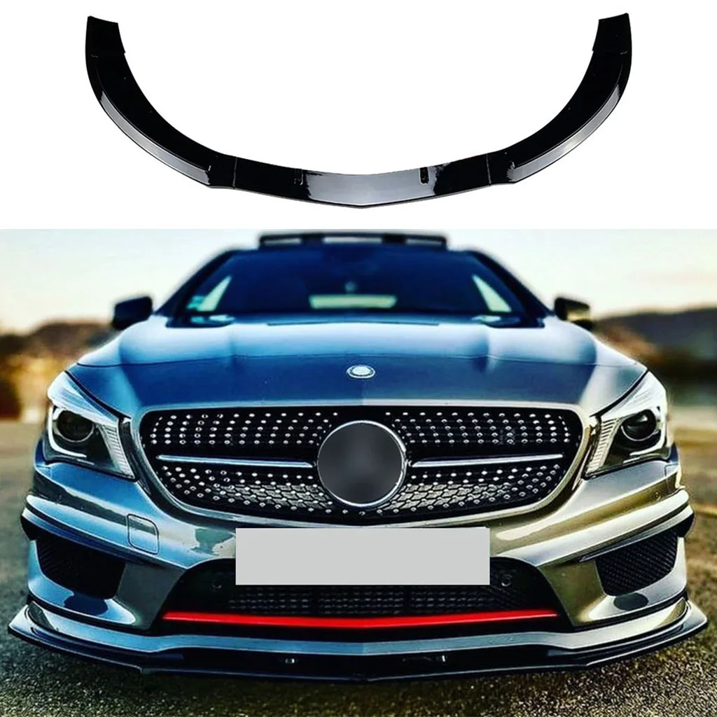 

Car Front Bumper Spoiler Protector Plate Lip Body Kit for Mercedes-Benz CLA-Class C117 CLA200 260 CLA45 AMG 2013 2014 2015