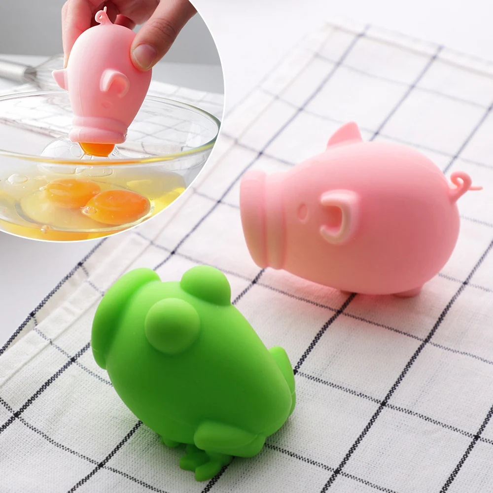 

Kitchen Gadget Egg Dividers Silicone Filter Kitchen Tools Pink Pig Yolk Divider Eggs Extractor Separator For Caking Useful Tool