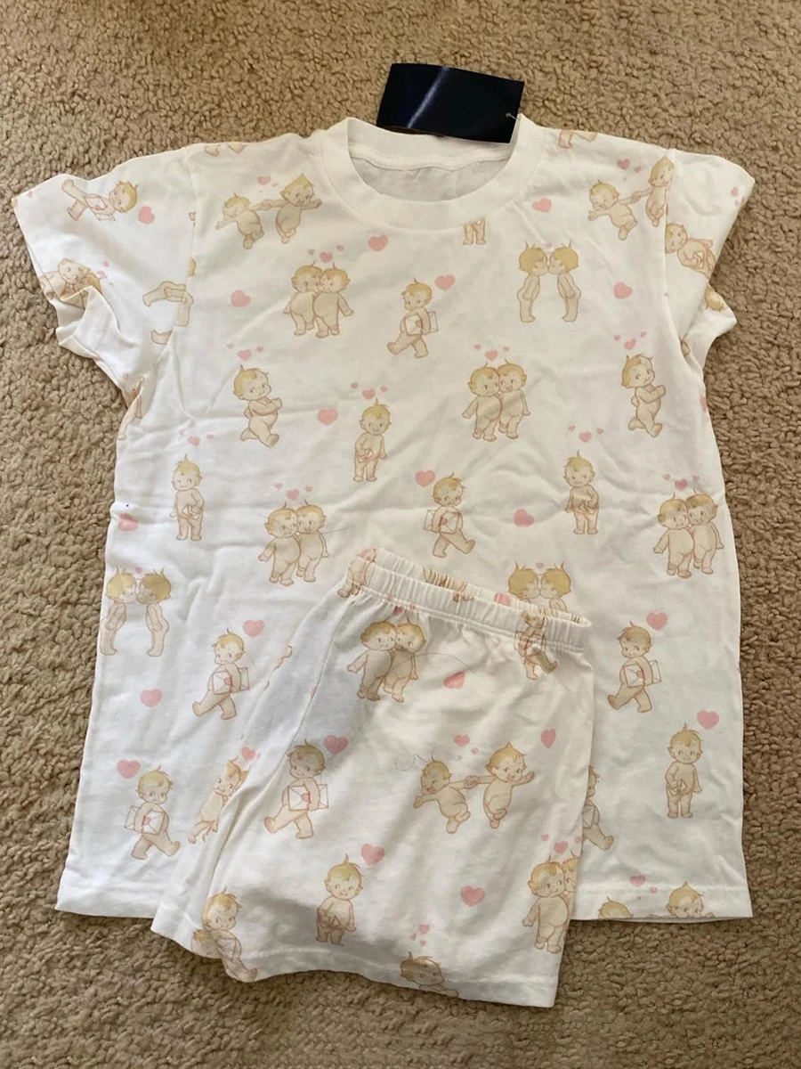 Футболка с принтом ангела и сердца комплект шортами женские летние футболки