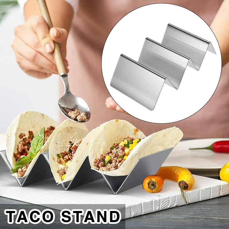 Mayitr 1pc Taco Holder Pancake Pizza Shelf Stainless Steel Kitchen Wave Shape Tray Rack Bakeware Tools | Дом и сад