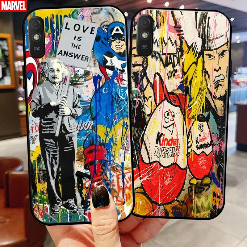 

Marvel Street Graffiti For Xiaomi Redmi 9A 9AT 6.53 Inch Phone Case Silicone Cover Carcasa Coque Liquid Silicon