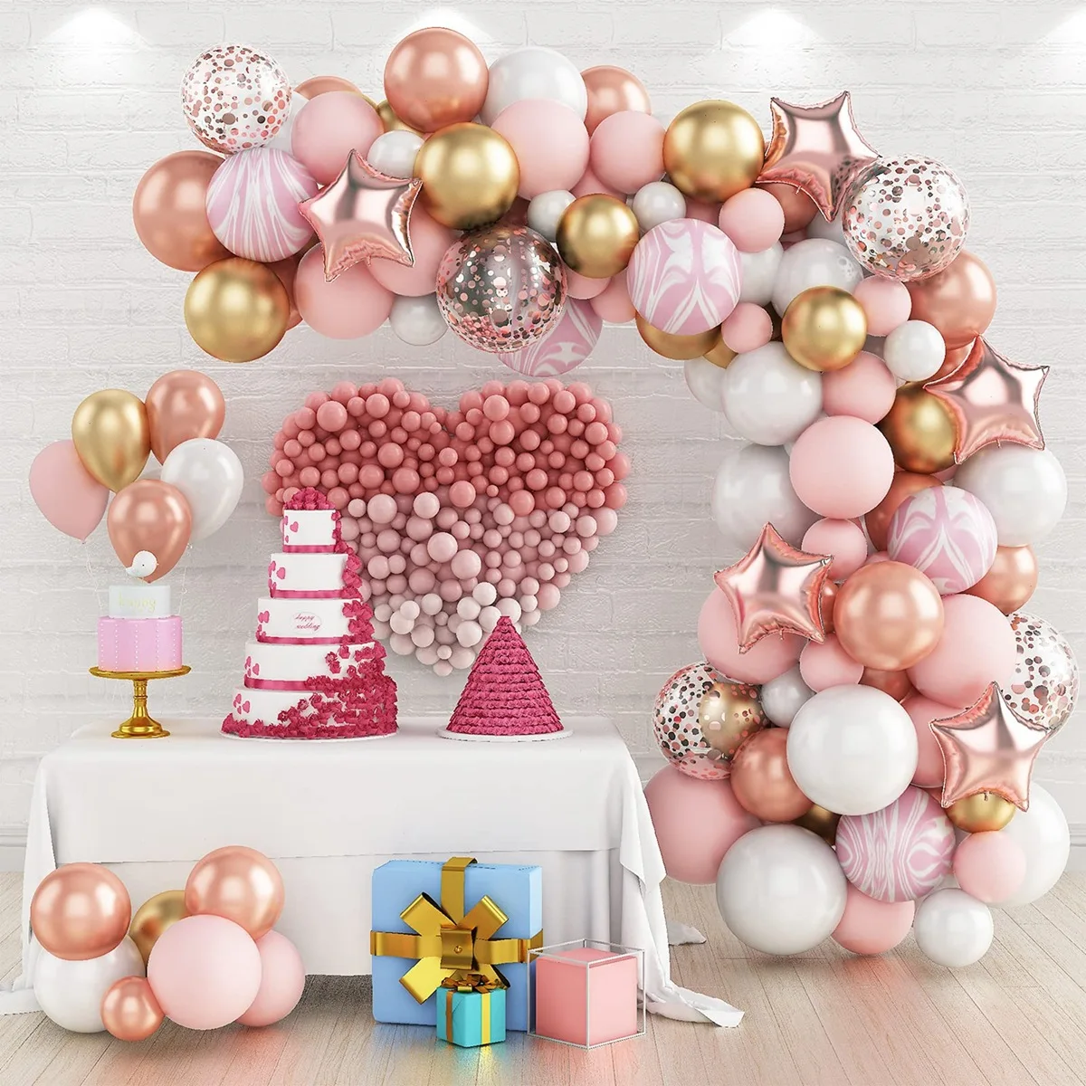 

82pcs Macaroon Pink Balloon Garland Arch Kit Confetti Latex Balloons Decoration for Birthday Wedding Baby Shower Party Supplies