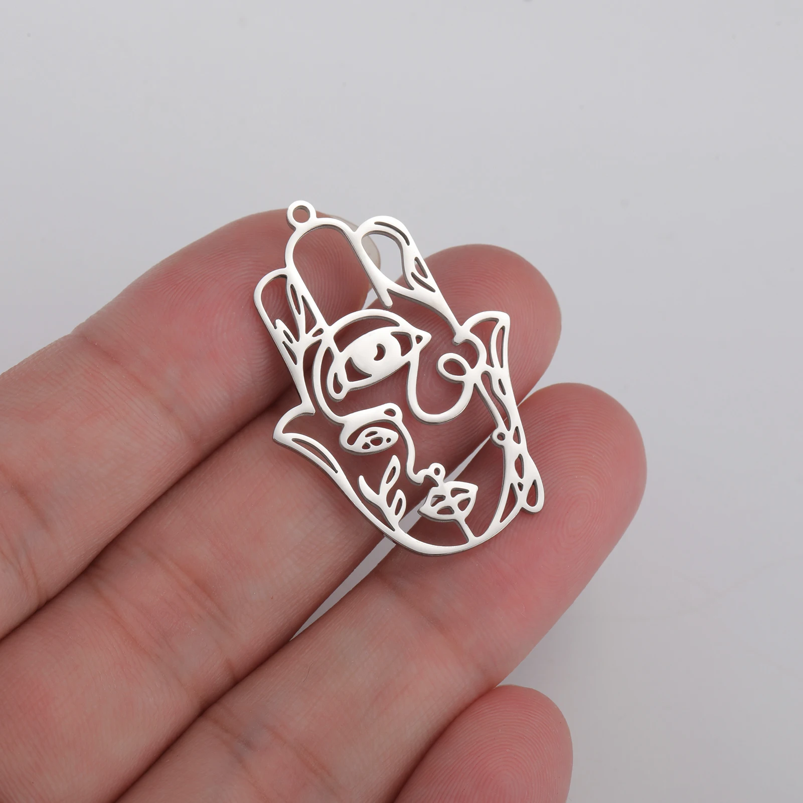 Teamer Hamsa Рука Фатимы Филигранный Шарм для изготовления ювелирных изделий Ожерелье