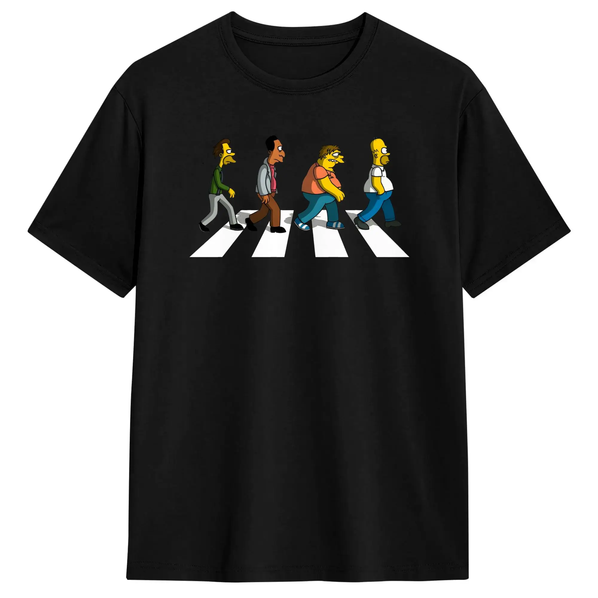 Фото Футболка Simpsons Bar Abbey Road для мужчин, повседневные футболки Y2K, летние футболки с круглым вырезом, футболки для отдыха с принтом, топы больших размеров №1